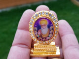 Sikh Guru Nanak Ten Gurus Stand Gold Plated Desktop Car Dashboard Mantle Piece U