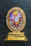 Sikh Guru Nanak Ten Gurus Stand Gold Plated Desktop Car Dashboard Mantle Piece U
