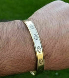 Brass kara khanda engraved bangle smooth khalsa singhkara sikh kaur kada gift i5R