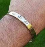 Brass kara khanda engraved bangle smooth khalsa singhkara sikh kaur kada gift i5R