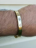 Brass kara khanda engraved bangle smooth khalsa singhkara sikh kaur kada gift i5R
