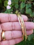 Brass Kara One Edge Gold Look Sikh Singh Bangle Kaur Khalsa kada bracelet L4 New