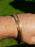 Brass Kara One Edge Gold Look Sikh Singh Bangle Kaur Khalsa kada bracelet L4 New