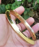 Brass Kara One Edge Gold Look Sikh Singh Bangle Kaur Khalsa kada bracelet L4 New