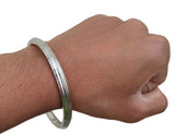 Stainless Steel Kara Sikh Bangle Singh Kaur Kada Lines Punjabi Bracelet Y10R New