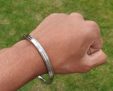 Stainless Steel Kara Sikh Bangle Singh Kaur Kada Lines Punjabi Bracelet Y10R New