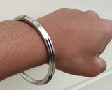 Stainless Steel Kara Sikh Bangle Singh Kaur Kada Lines Punjabi Bracelet Y10R New