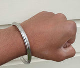 Stainless Steel Kara Sikh Bangle Singh Kaur Kada Lines Punjabi Bracelet Y10R New