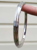 Stainless Steel Kara Sikh Bangle Singh Kaur Kada Lines Punjabi Bracelet Y10R New