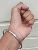 Stainless Steel Kara Sikh Bangle Singh Kaur Lines Kada Punjabi Bracelet Y13R New