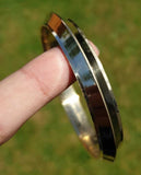 Brass Edge Kara Sikh Singh Kaur Khalsa Gold Look Bangle Collar Kada Bracelet Z11