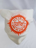 Sikh hindu kaur singh orange hari har bandana head wrap gear rumal handkerchief
