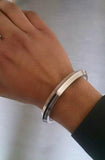 Shiny stainless steel seven lines sikh singh kaur khalsa kara sikh bracelet j12