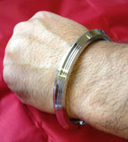 Shiny stainless steel seven lines sikh singh kaur khalsa kara sikh bracelet j12