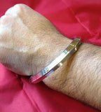 Shiny stainless steel seven lines sikh singh kaur khalsa kara sikh bracelet j12
