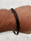 Black Sarbloh Iron Kada One Edge Smooth SikhSsingh kaur khalsa Kara Bangle L7