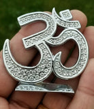 Stunning hindu punjabi silver plated om legend car dashboard desktop stand uu15