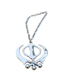 Large stainless steel punjabi sikh large khanda pendant car rear mirror hanging