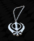 Large stainless steel punjabi sikh large khanda pendant car rear mirror hanging