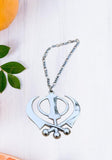 Large stainless steel punjabi sikh large khanda pendant car rear mirror hanging