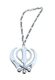 Large stainless steel punjabi sikh large khanda pendant car rear mirror hanging