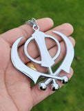 Large stainless steel punjabi sikh large khanda pendant car rear mirror hanging
