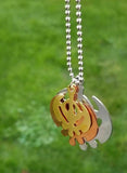 Khalsa silver gold copper plated punjabi sikh khanda pendant singh kaur gift dd1