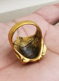 Sharukh Khan New Movie Lion Brass Ring Golden Colour Evil Eye Protection Mundi B