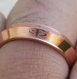 Copper color khanda ring engraved fashion sikh singh kaur khalsa challa gift h25