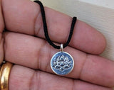 Lotus pendant hindu power silver gold plated evil eye protection shield k55 new