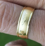 Gold plated khanda ring engraved fashion sikh singh kaur khalsa challa gift h23