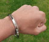 Stainless Steel Kara Lines Design Brass Edge Sikh Bangle Singh Khalsa Kada V38R