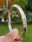 Stainless Steel Kara Lines Design Brass Edge Sikh Bangle Singh Khalsa Kada V38R