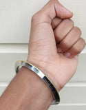 Stainless Steel Kara Lines Design Brass Edge Sikh Bangle Singh Khalsa Kada V38R