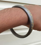 Sarbloh Iron Kara Smooth Round Engraved Sikh Kada Singh Kaur Khalsa Bangle S23K Handmade Karra design