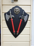 Sikh Lion Axe Fantasy War Shield Nihang Singh Sparta Wall Decor Wall Mounted LL2