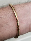 Pure copper brass twisted hindu sikh adjustable lion head healing kara bangle a6