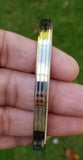Sikh kara stainless steel flat smooth 3 brass lines kada singh kaur bangle v20
