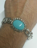 Stunning Steel SALMAN KHAN STYLE Movie Tubelight Bajrangi Green Stone Bracelet R