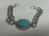 Stunning Steel SALMAN KHAN STYLE Movie Tubelight Bajrangi Green Stone Bracelet R