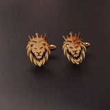 1Pair  Stainless Steel Cufflinks Men  Cuff ButtonLion Eagle Cross Sikh Symbol  For Wedding Shirt Badge Pin Business Shirt Cuffli