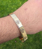 Brass Om Kara Hindu Pittal Bangle Smooth Design Jointless Ohm Kada Meditation O1A Bracelet Karray Karha Sikh Shiv