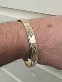 Brass Om Kara Hindu Pittal Bangle Smooth Design Jointless Ohm Kada Meditation O1A Bracelet Karray Karha Sikh Shiv
