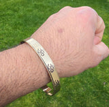 Brass Om Kara Hindu Pittal Bangle Smooth Design Jointless Ohm Kada Meditation O1A Bracelet Karray Karha Sikh Shiv