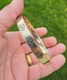 Brass Om Kara Hindu Pittal Bangle Smooth Design Jointless Ohm Kada Meditation O1A Bracelet Karray Karha Sikh Shiv