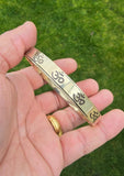Brass Om Kara Hindu Pittal Bangle Smooth Design Jointless Ohm Kada Meditation O1A Bracelet Karray Karha Sikh Shiv