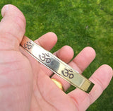 Brass Om Kara Hindu Pittal Bangle Smooth Design Jointless Ohm Kada Meditation O1A Bracelet Karray Karha Sikh Shiv