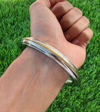 Sikh Kara Stainless Steel Thick Bracelet Brass Smooth Kada Singh Kaur Khalsa Kakaar Punjabi Sikhism Bangle Karra One Edge DD54