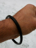Black sarbloh iron kada one edge smooth sikh singh kaur khalsa kara bangle l7