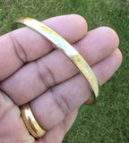 Brass Kara Smooth Design Sikh Bangle Singh Khalsa Bracelet Gold Look Kada L24G